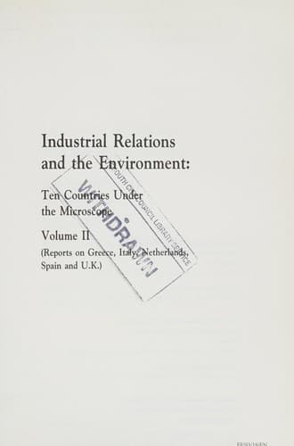 Tapa de Industrial relations and the environment
