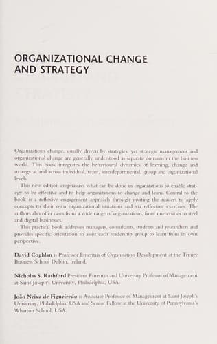 Tapa de Organizational change and strategy