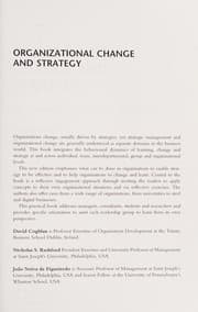Tapa de Organizational change and strategy