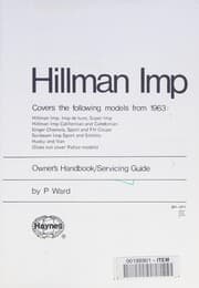 Tapa de Hillman Imp Owner's Handbook/Servicing Guide
