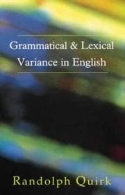 Tapa de Grammatical and lexical variance in English