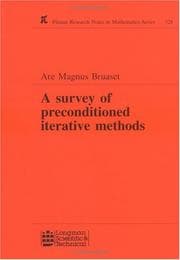 Tapa de A survey of preconditioned iterative methods