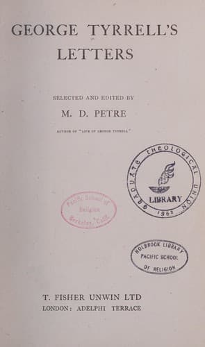 Tapa de George Tyrrell's letters