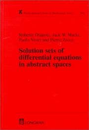 Tapa de Solution sets of differential operators [i.e. equations] in abstract spaces