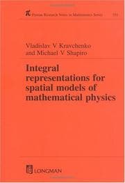Tapa de Integral Representations For Spatial Models of Mathematical Physics (Research Notes in Mathematics Series, Volume 351)