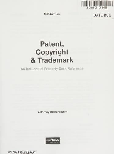 Tapa de Patent, copyright & trademark