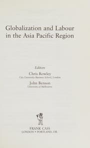 Tapa de Globalization and labour in the Asia Pacific Region