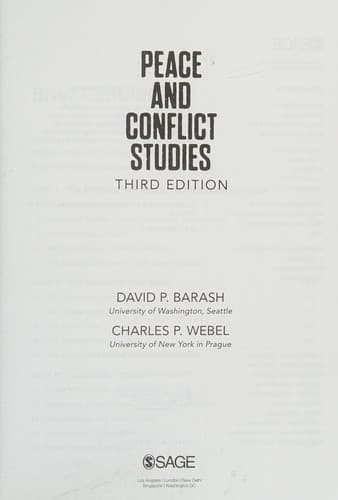 Tapa de Peace and Conflict Studies