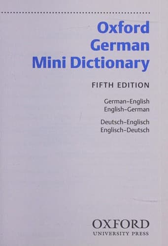 Tapa de Oxford German mini dictionary