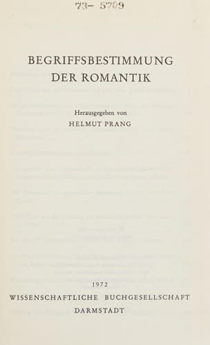 Tapa de Begriffsbestimmung der Romantik