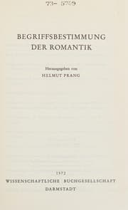 Tapa de Begriffsbestimmung der Romantik