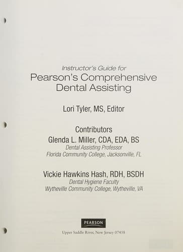 Tapa de Instructor's guide for Pearson's comprehensive dental assisting