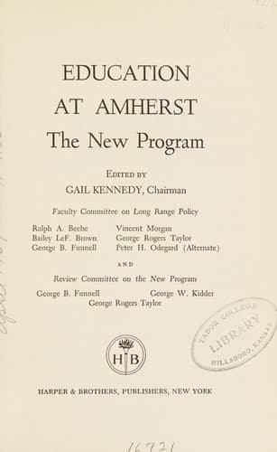 Tapa de Education at Amherst