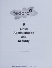 Tapa de Fedora 9 Linux security and administration