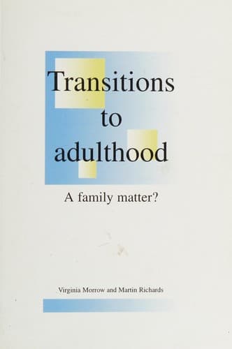 Tapa de Transitions to adulthood