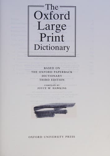 Tapa de The Oxford Large Print Dictionary
