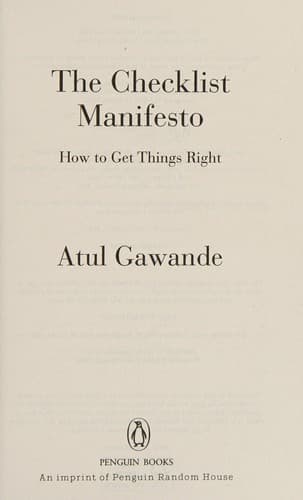 Tapa de The checklist manifesto