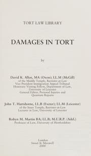 Tapa de Damages in Tort