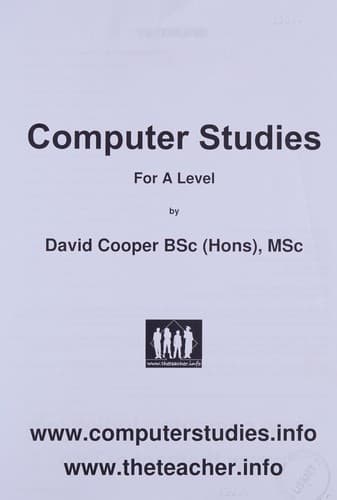 Tapa de Computer studies for A-level