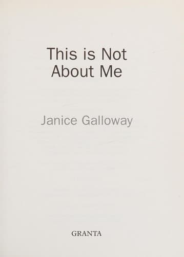 Tapa de This is not about me