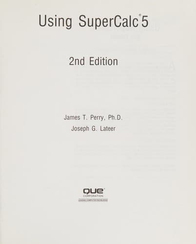 Tapa de Using SuperCalc5