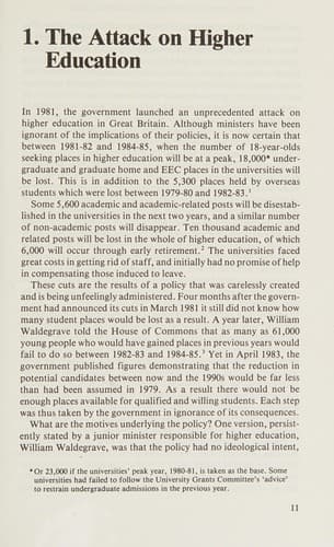 Tapa de The attack on higher education