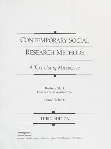 Tapa de Contemporary Social Research Methods