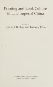 Tapa de Printing and book culture in late Imperial China