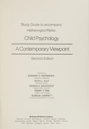 Tapa de Study guide to accompany Hetherington/Parke, Child psychology, a contemporary viewpoint