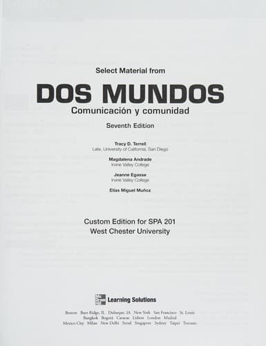 Tapa de Select material from Dos mundos