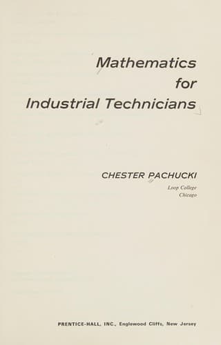 Tapa de Mathematics for industrial technicians