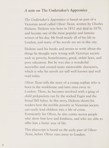 Tapa de The Undertaker's Apprentice (Oxford Literacy Web KS2 Playscripts S.)