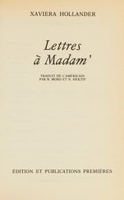 Tapa de Lettres à Madam'