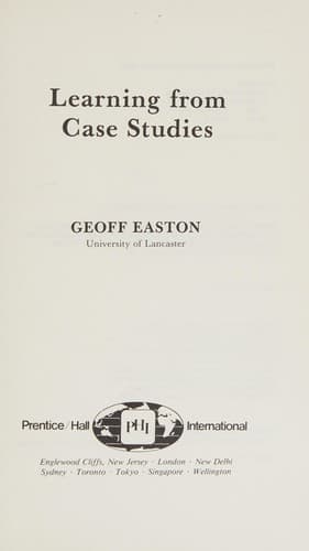 Tapa de Learning from case studies