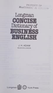 Tapa de Longman concise dictionary of business English