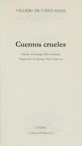 Tapa de Cuentos Crueles