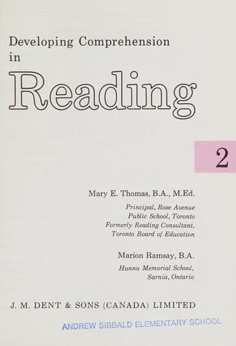 Tapa de Developing comprehension in reading, 2
