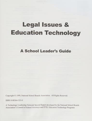 Tapa de Legal Issues & Education Technology