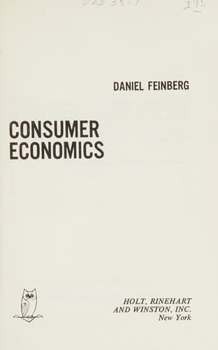Tapa de Consumer economics