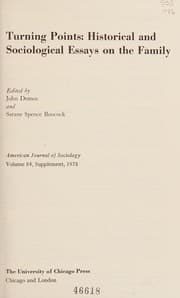 Tapa de Turning points, historical and sociological essays on the family