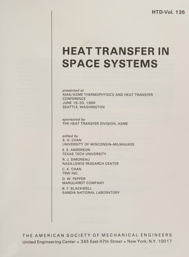 Tapa de Heat transfer in space systems
