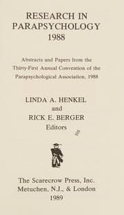 Tapa de Research in Parapsychology 1988