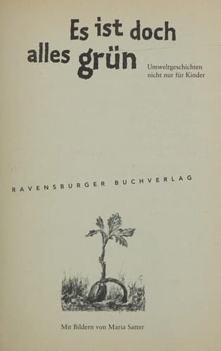Tapa de Es ist doch alles grün--