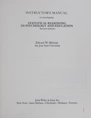Tapa de Instructor's manual to accompany Statistical reasoning in psychology and education