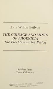 Tapa de The coinage and mints of Phoenicia