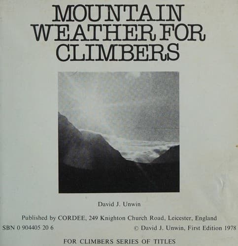 Tapa de Mountain weather for climbers