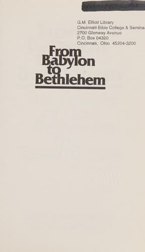 Tapa de From Babylon to Bethlehem