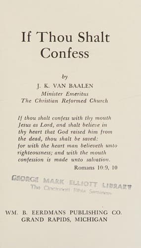 Tapa de If thou shalt confess