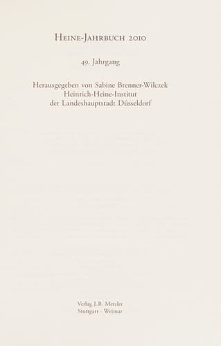 Tapa de Heine-Jahrbuch 2010
