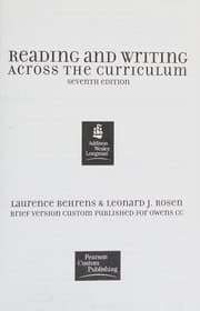 Tapa de Reading and writing across the curriculum